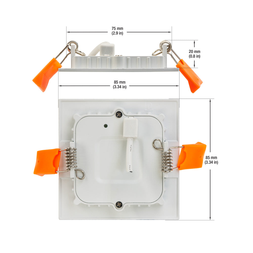 2.5 inch Square Downlights/ Ceiling Lights PDS2V12W3, 12V 3W 3000K(Warm White), gekpower