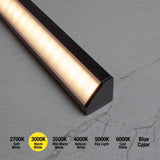 Corner Mount Black Aluminum Linear LED light 12V - C2B - GekPower