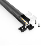 15mm Deep Dot-Free Surface Mount Black Aluminum Linear LED Light 12V - S4B - GekPower