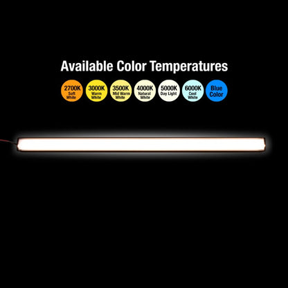15mm Deep Dot-Free Surface Mount Black Aluminum Linear LED Light 12V - S4B - GekPower