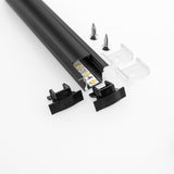 15mm Deep Dot-Free Recessed Black Aluminum Linear LED Light 12V - RF1B - GekPower