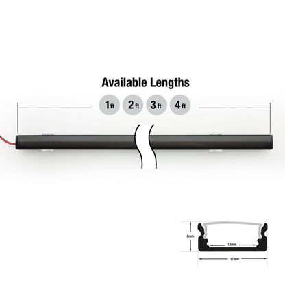 Low Profile Black Aluminum Linear LED Light 12V - S5B - GekPower