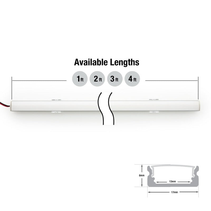Low profile Silver Grey Aluminum Linear LED Light 12V - S5 - GekPower
