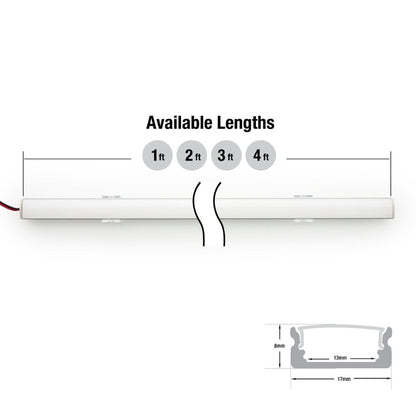 Low profile Silver Grey Aluminum Linear LED Light 12V - S5 - GekPower