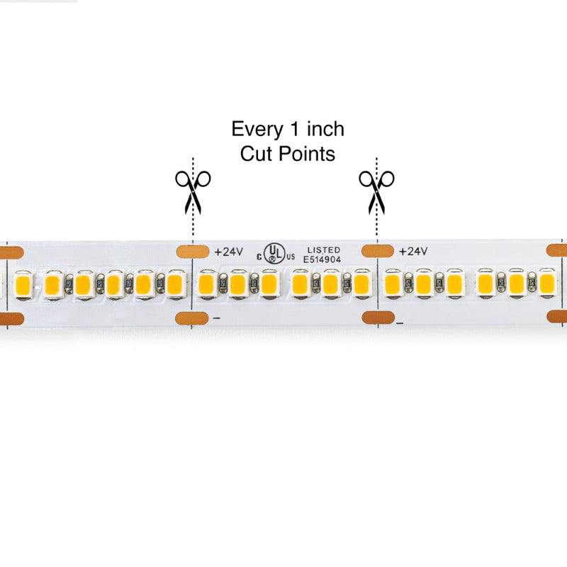 5M(16.4ft) Indoor LED Strip 2835, 24V 9(w/ft) 1455-1600(Lm/ft) 240(LEDs/m) CCT(2.7K, 3K, 3.5K, 4K, 5K, 6K) - GekPower