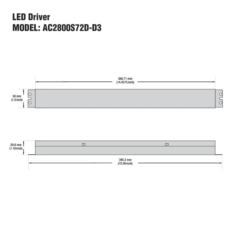 Antron Adjustable Output Current 2800-2500-1800mA with Universal Input Voltage LED Driver 16-26V 72W max AC2800S72D-D3