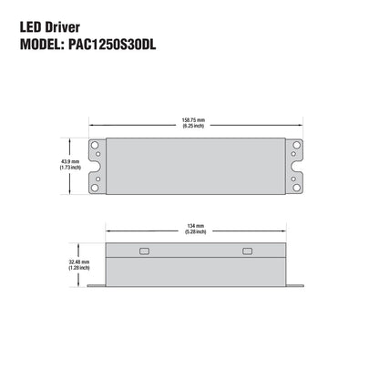 Antron Constant Current Programmable LED Driver with Custom Output Current 350-1250mA 15-55V 30W max PAC1250S30DL