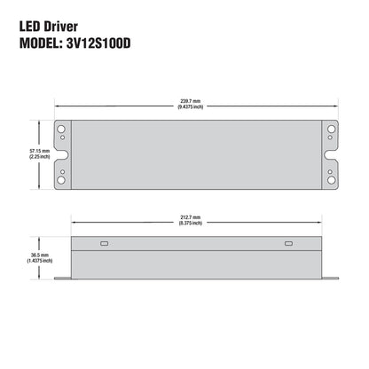 Antron Constant Voltage LED Driver 0-10V Dimming with Universal Input Voltage 8A 100W 12V 3V12S100D Power supply Canada, British Columbia, North America.