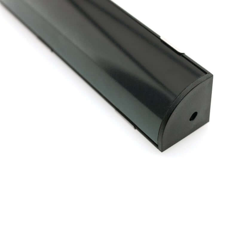 VEROBOARD Corner Mount (Curve) Linear Aluminum Channel Black for LED Strips 1Meter(3.2ft) VBD-CH-C3B - GekPower