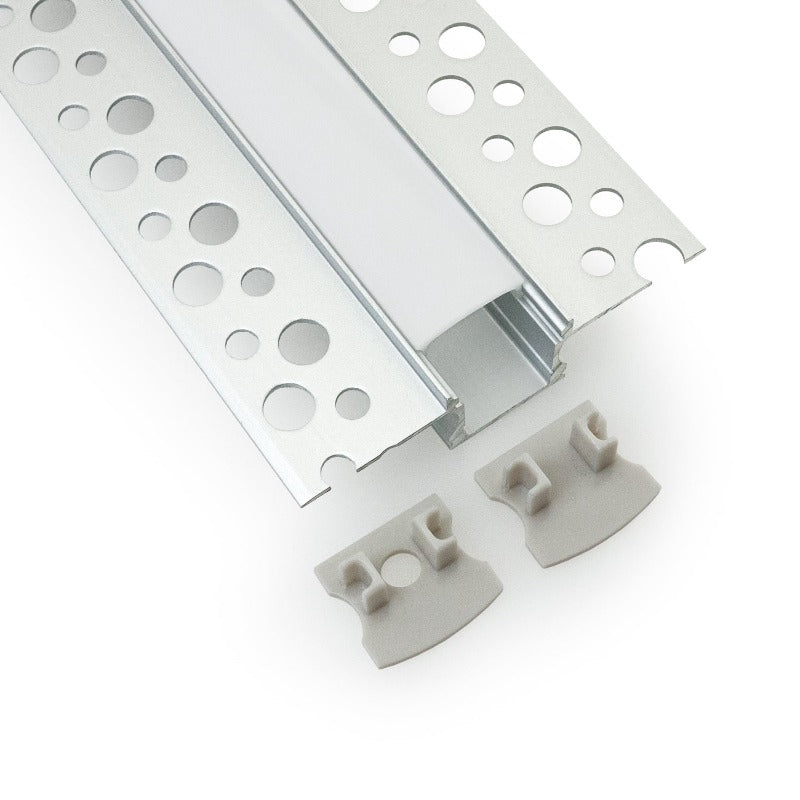 VEROBOARD Drywall(Plaster-In) Deep Recessed (18mm) Aluminum Channel for LED Strips 1Meter(3.2ft) VBD-CH-D7 - GekPower