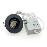 3 inch Round Recessed Light Gimbal with Selectable Color Temperature GL34 (3CCT), 120V 8W Black - GekPower