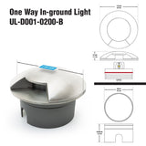 UL-D001-0200-B 4.5inch Round Recessed one way Inground light, 24V 2W, gekpower