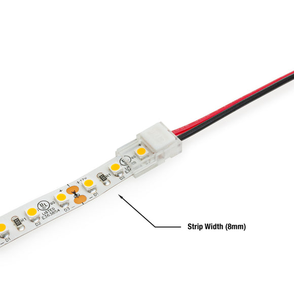 LED Strip to Wire Connectors VBD-CON-8MM-1S1W (pack of 5)
