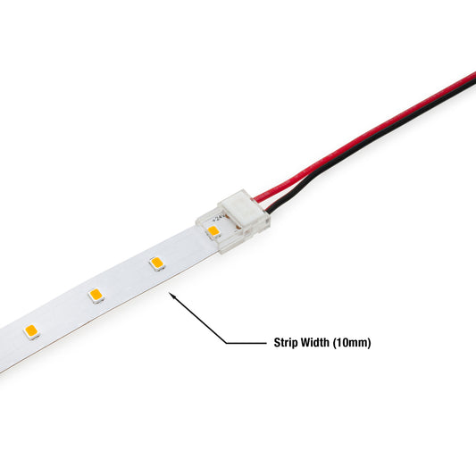 10mm LED Strip to Wire Connectors VBD-CON-10MM-1S1W (Pack of 5)