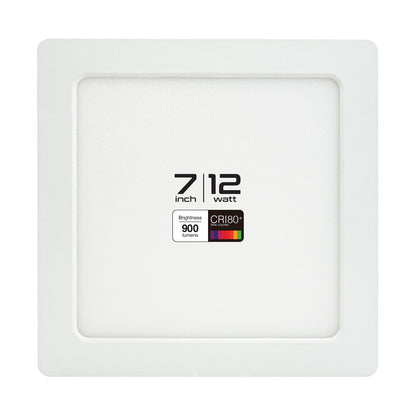 7 inch Square Surface Mount Downlight With Selectable Color Temperature (3CCT) 12W 120V, gekpower