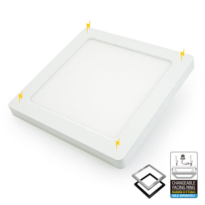 7 inch Square Surface Mount Downlight With Selectable Color Temperature (3CCT) 12W 120V, gekpower