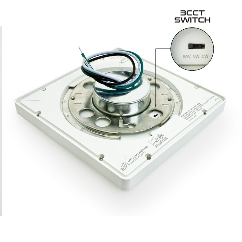 7 inch Square Surface Mount Downlight With Selectable Color Temperature (3CCT) 12W 120V, gekpower