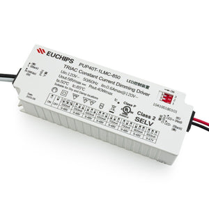 EUCHIPS Constant Current Driver PUP40T-1LMC-850 Selectable, 120V 500 to 850MA - GekPower