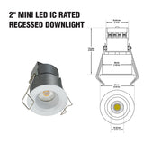 2 inch Mini LED Recessed Downlight/ Ceiling Lights LED-1-S6W-3KWH-12V, 12V 6W 3000K(Warm White), gekpower