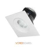 VEROBOARD 3.5 inch Regressed Square Gimbal with Selectable Color Temperature (5CCT) 120V 12W FT6 Rated Cable AD-35S12W-5CCTWH-REY-SQ, Outdoor rated, integrated LED, Downlight, Damp location, 120V,  led lighting, led strip, electronic, lighting, led, Canada, British Columbia, North America, international shipping, Recessed Lighting, LED panel, Round Floating light, Gimbal, ceiling light. 