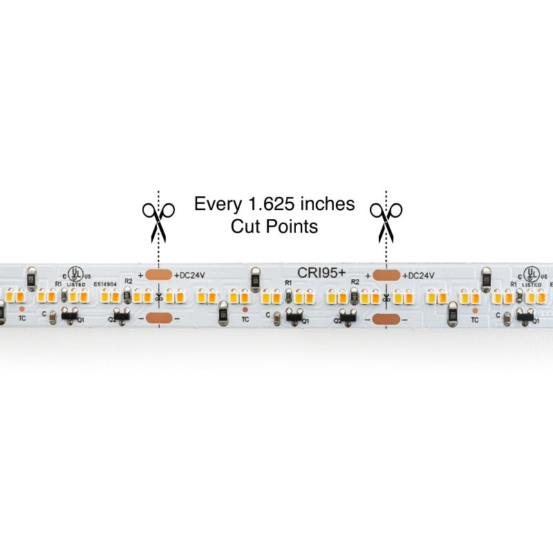 5M(16.4ft) Adjustable color temperature, Dim to Warm LED Strip, 24V 5(w/ft) 815-1018(Lm/ft) 336(LEDs/m) CCT(1.8K-4.2K Adjustable) - GekPower