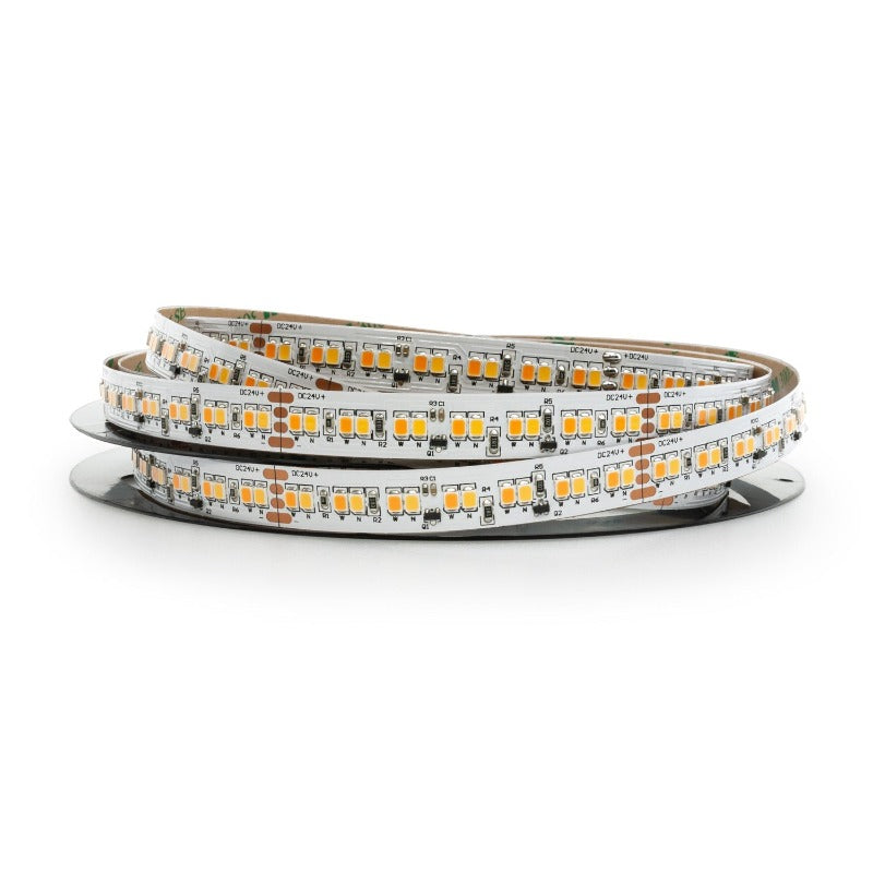 5M(16.4ft) Dim to Warm Hybrid Strip LED Strip 2835, 24V 5.5(w/ft) 196(LEDs/m) CCT(1.8K-4K Adjustable) - GekPower