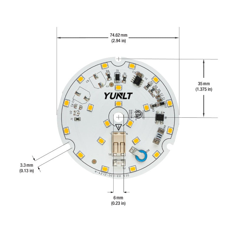 3 inch Round Disc ZEGA LED Module DIS 03-010W-930-120-S3-Z1A , 120V 10W 3000K(Warm White), gekpower