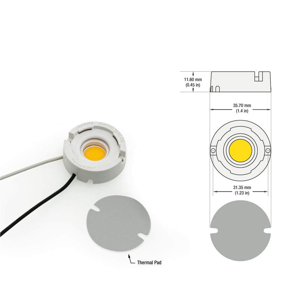 CBHT-42-30135-120V-30-G01 COB Paragon LED Module with GHH36135AC LED Holder, 120V 8W 3000K, gekpower