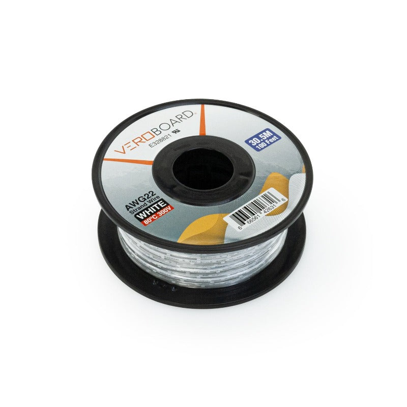 Stranded White Wire 22AWG 30.5Meter(100 Feet) - GekPower