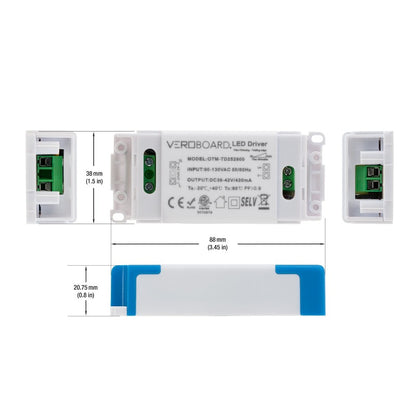 OTM-TD252800-430-18 Constant Current LED Driver, 430mA 36-42V 18W Dimmable, gekpower