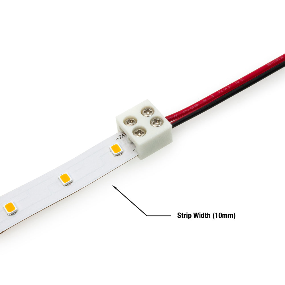 10mm LED Strip to Wire Screw Connectors, VBD-CON-SC10MM-SW (Pack of 3)