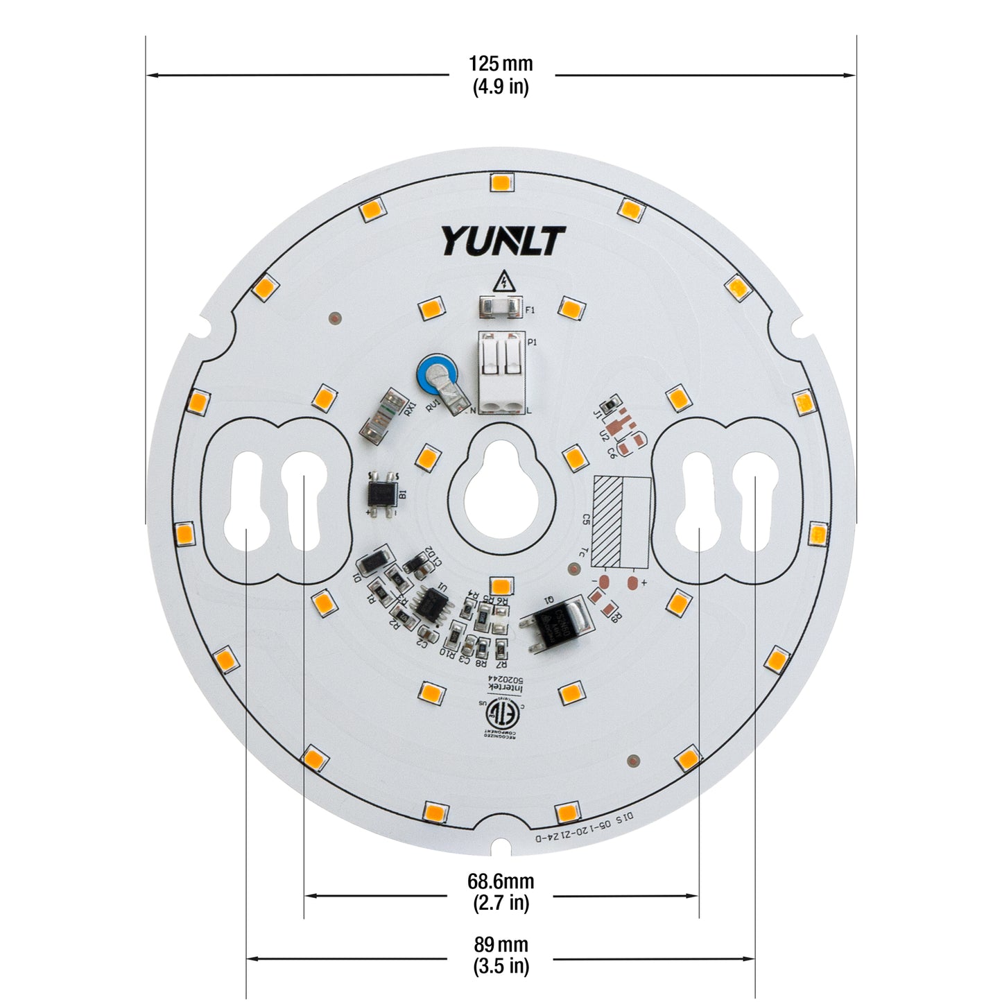 5 inch Round Disc ZEGA LED Module DIS 05-015W-930-120-S3-Z1B, 120V 15W 3000K(Warm White), gekpower