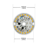  ZEGA LED light, driverless engine, dimmable LED module Canada, British Columbia, North America.  2inch Round Disc LED PCB Board Driverless Engine DIS 02-005W-930-120-S1-Z1A (DIS 01-400-930-120-S1), 120V 5W 3000K(Warm White)