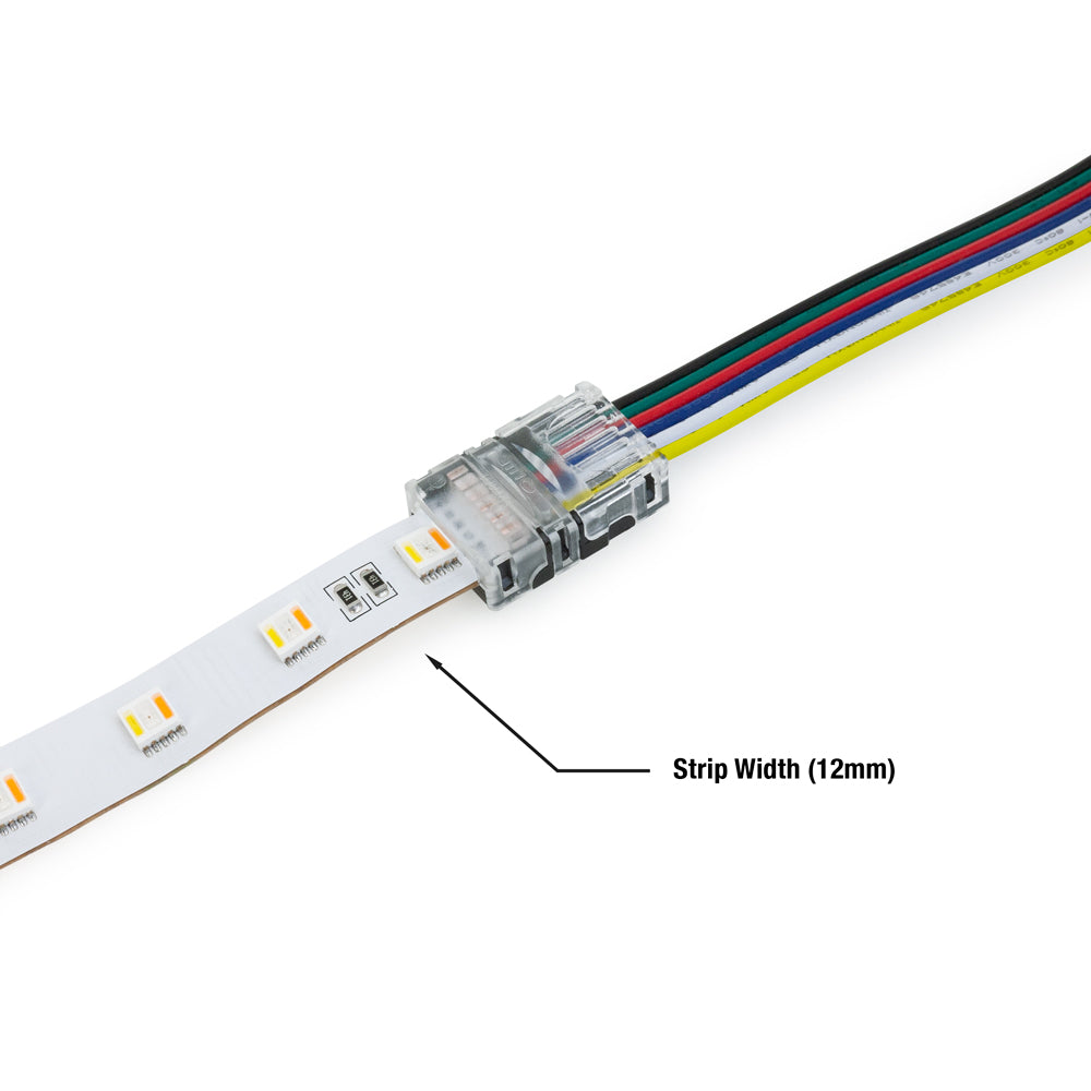 12mm LED Strip to Wire Connectors VBD-CON-12MM-WRGBWW (Pack of 3)