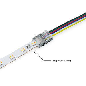 LED Strip to Wire Connectors VBD-CON-12MM-WRGBWW (Pack of 3)
