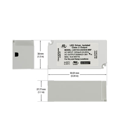 LD011D-CA03036-M9F (LD009D-CU03036-M9) Constant Current LED Driver, 300mA, 21-36V11W - GekPower