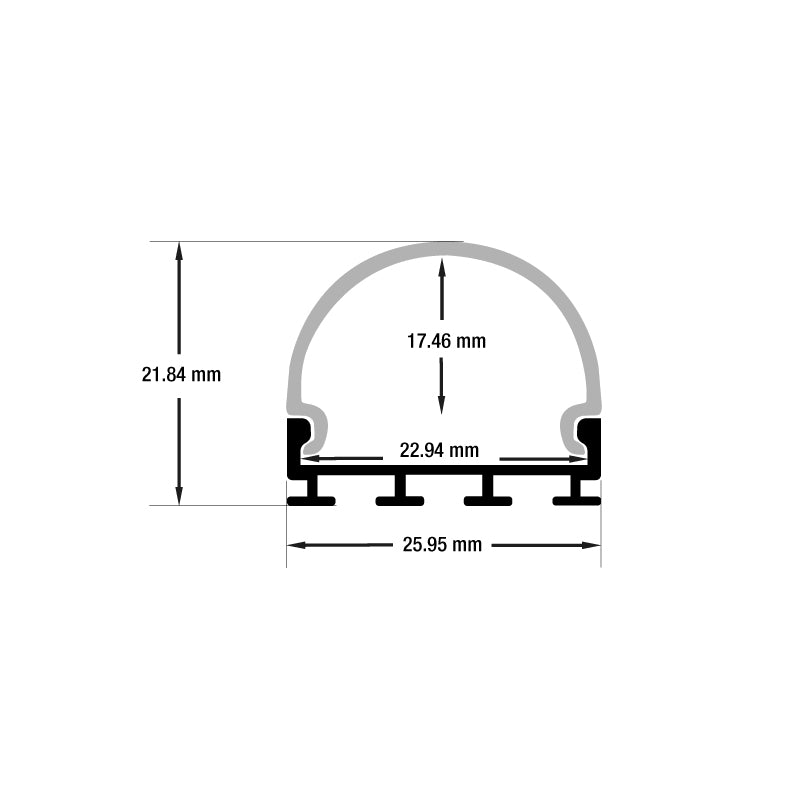 Diffuser Linear Aluminum LED Channel for LED Strips 1Meter(3.2ft) VBD-CH-R2B