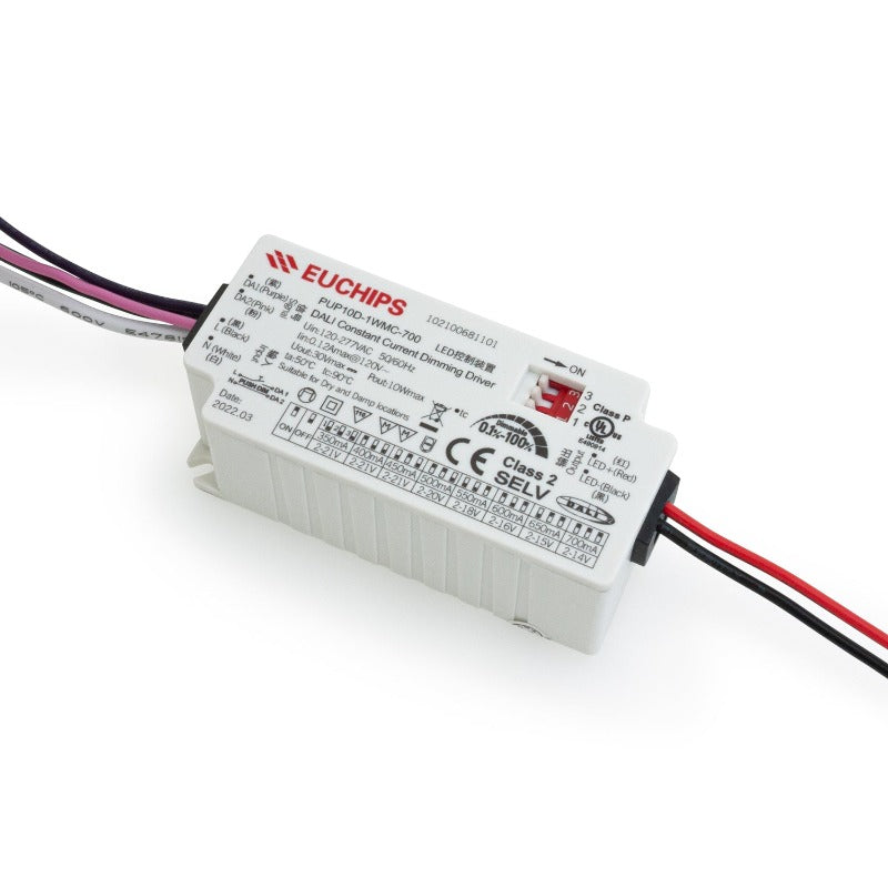 EUCHIPS Constant Current Driver PUP10D-1WMC-700 Selectable, 100VAC-240VAC 350 to 700mA - GekPower