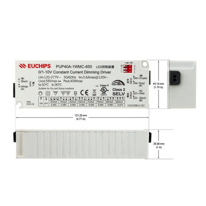 Constant Current Driver PUP40T-1WMC-850 Selectable, 120-277VAC 850 to 1200mA - GekPower