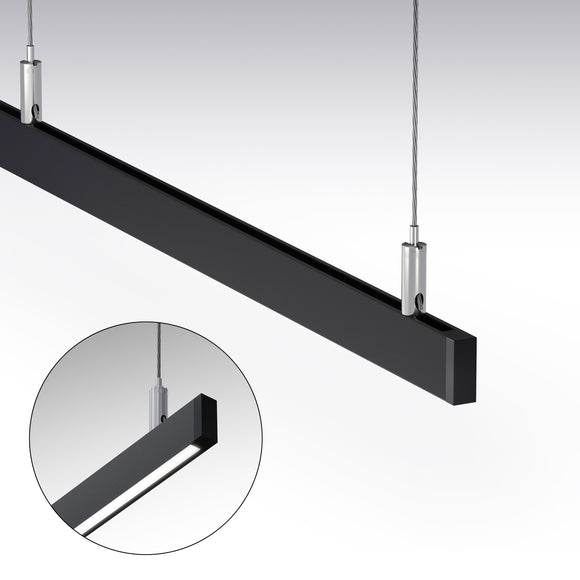 Narrow Black hanging Aluminum LED Channel VBD-CH-H1, 1Meters (3.2ft), Gekpower