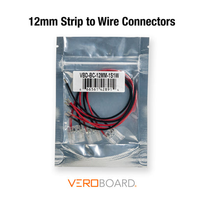 12mm Beetle LED Strip to Wire Connectors, VBD-BC-12MM-1S1W (Pack of 3)