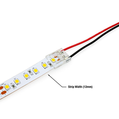 12mm Beetle LED Strip to Wire Connectors, VBD-BC-12MM-1S1W (Pack of 3)