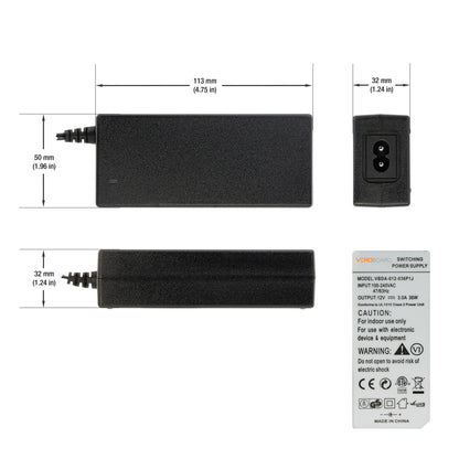 VBDA-012-036P1J Constant Voltage Plug-In Adaptor, 12V 36W, gekpower