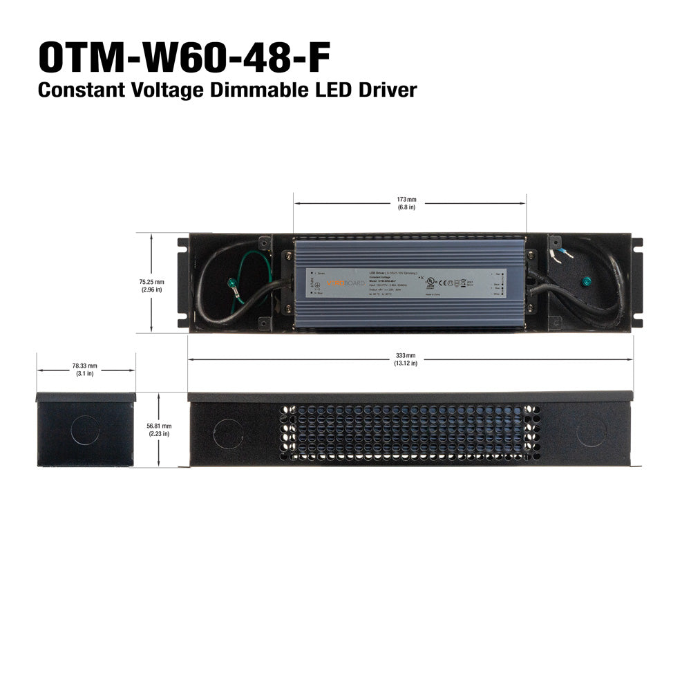 OTM-W60-48-F Constant Voltage 0-10V Dimming LED Driver 48V 60W. gekpower