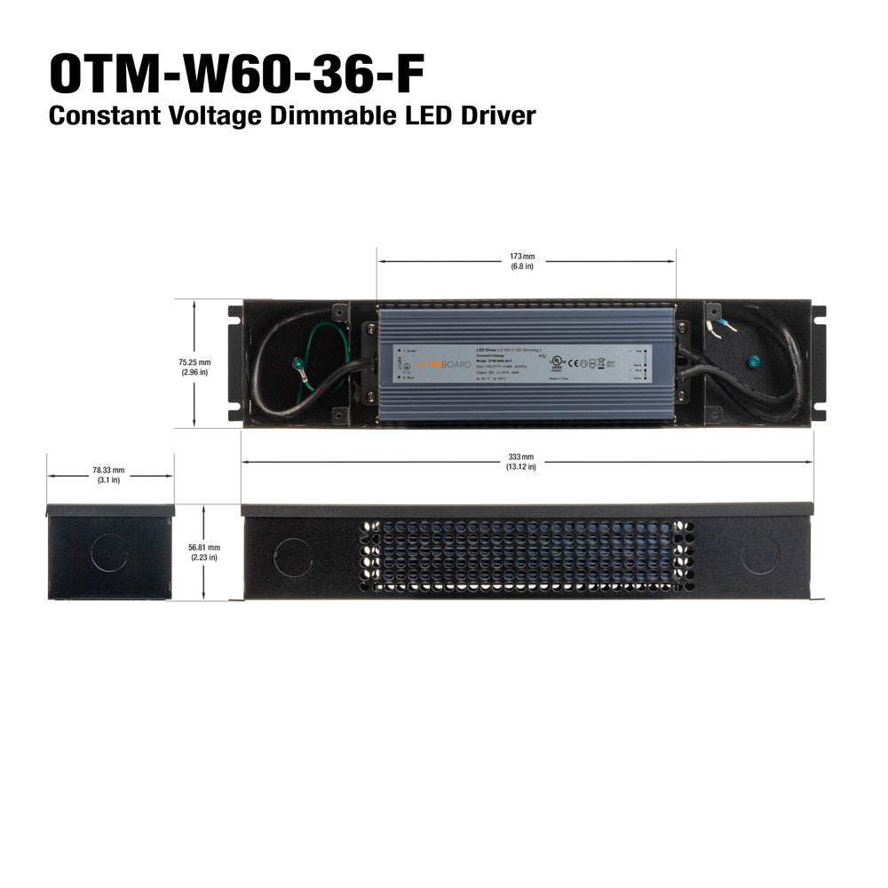 OTM-W60-36-F Constant Voltage 0-10V Dimming LED Driver 36V 60W, gekpower