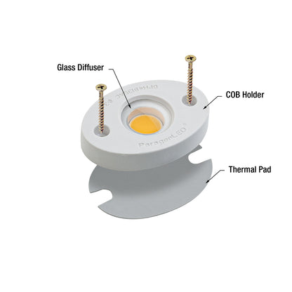 CBAC-084-30135-120-3000-G12 COB Paragon LED Module with GPH48135AC LED Holder, 120V 16W 3000K (Warm White), gekpower