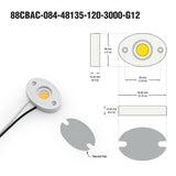 8CBAC-084-48135-120-3000-G12 COB Paragon LED Module with GPH48135AC LED Holder, 120V 16W 3000K (Warm White)