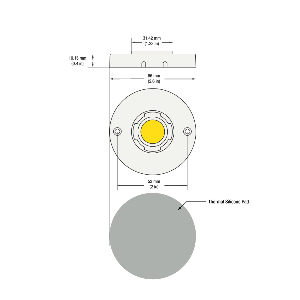 CBHT-042-36185-120V-40 COB Paragon LED Module with GPDH66185AC LED Holder, 120V 12W 4000K - gekpower