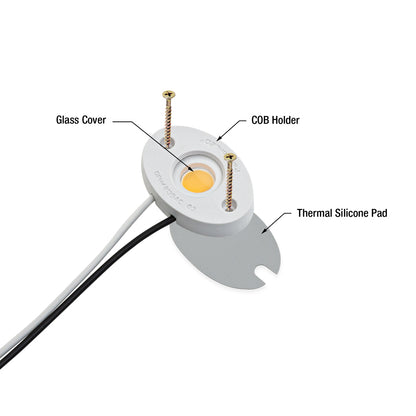 CBAC-084-48135-120-4000-G12 COB Paragon LED Module with GPH48135AC LED Holder, 120V 16W 4000K, gekpower