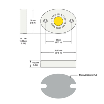 CBAC-084-48135-120-4000-G12 COB Paragon LED Module with GPH48135AC LED Holder, 120V 16W 4000K, gekpower